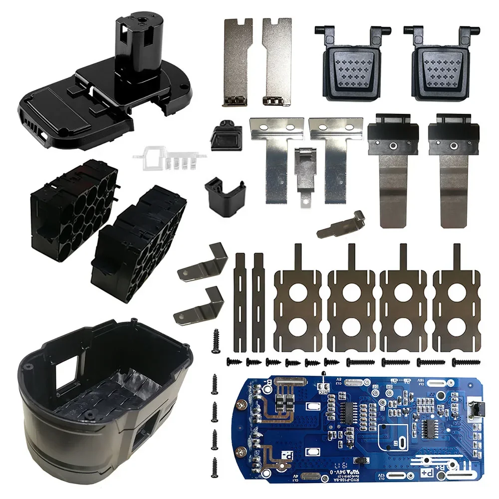 Caja de plástico para batería de iones de litio, placa de circuito de protección de carga, caja PCB para RYOBI 18V P103 P108 BPL-1815 /1820G/18151/1820 ONE +