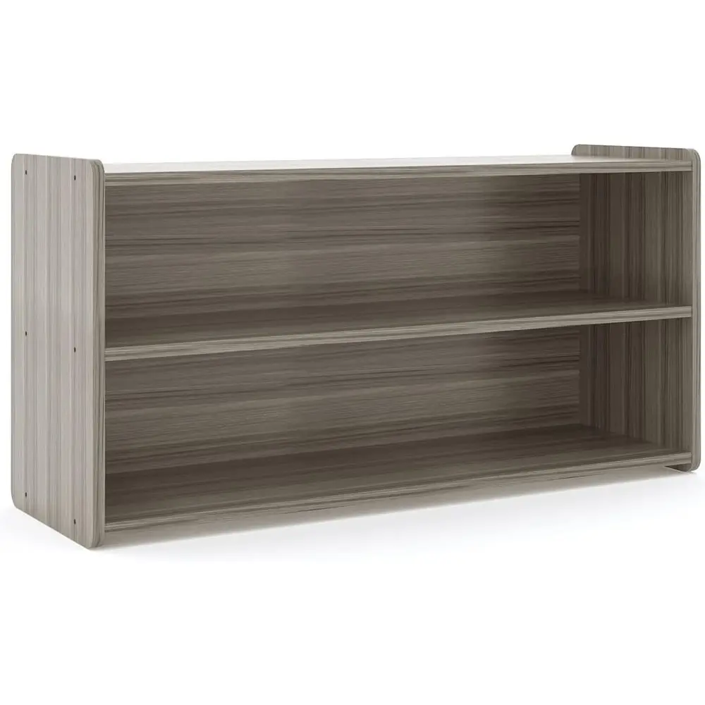 

46 Wide Elm Gray Wooden 2-Shelf Storage Cabinet for Kids and Toddlers, Ideal for Classrooms and Preschool