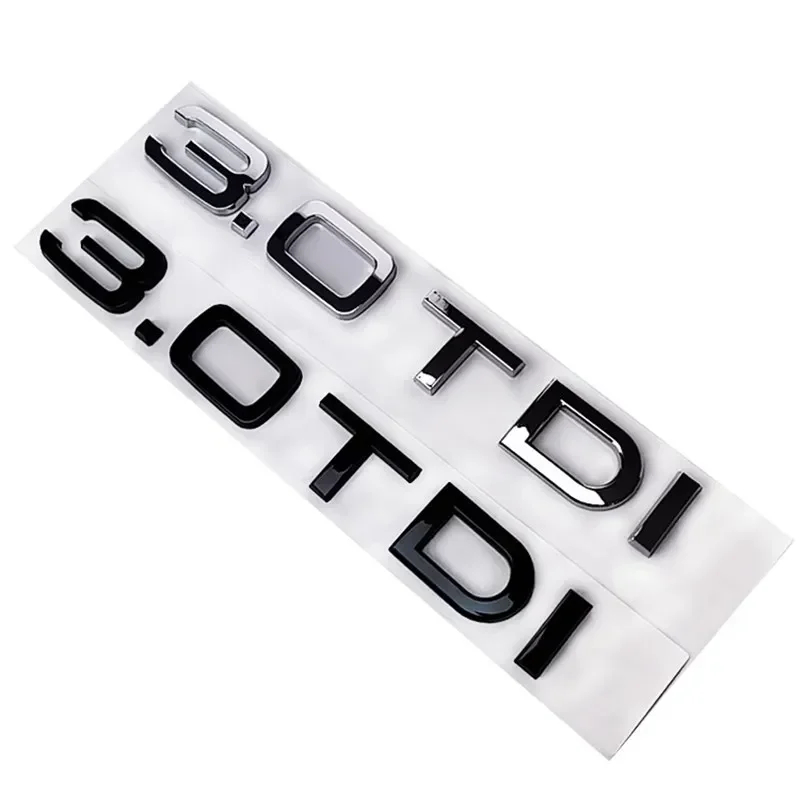 Chrome Black ABS Letters 2.0 TDI 3.0 TDI Rear Boot Trunk Logo Badge Emblem Sticker Decal for Audi A3 A4 A5 A6 Q3 Q5 Q7 S7