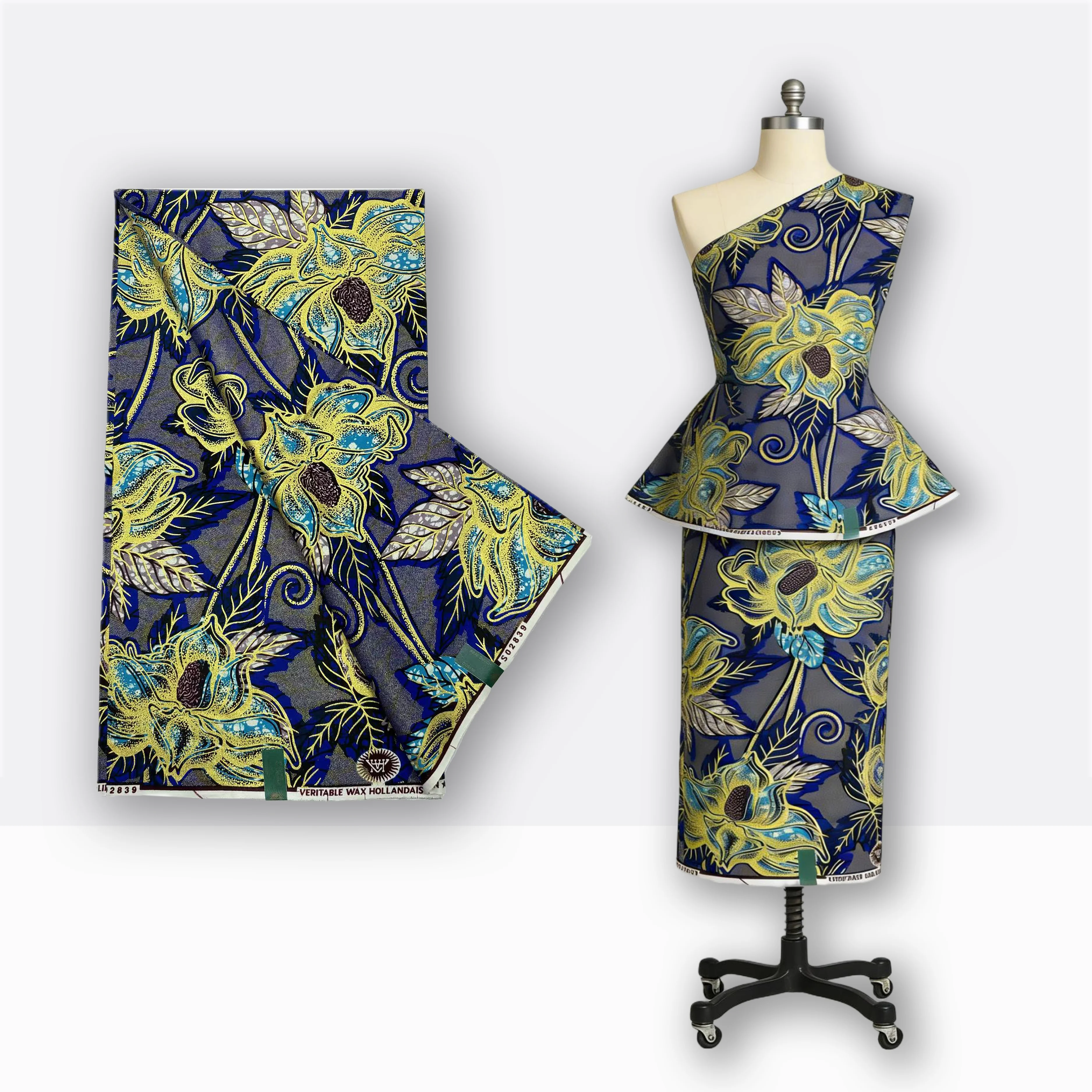 

Ткань Ankara из Ганы, 100% хлопок, 6 ярдов, оптом для пошива, коллекция 2026 года, африканский золотой восковой принт, голландский стиль