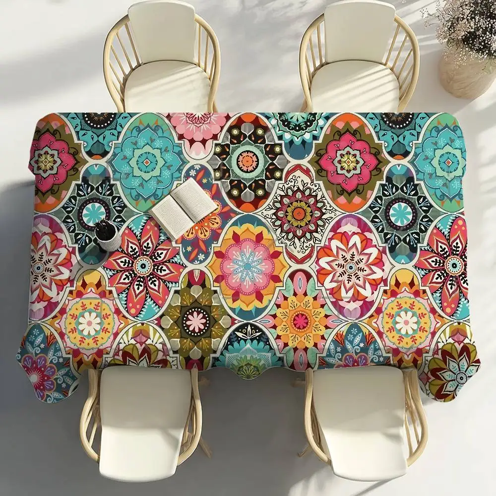 Classic Boho style Table Cloth Party Decor Dining Room Home Kitchen Patios Waterproof Stain-Proof Table Cloth