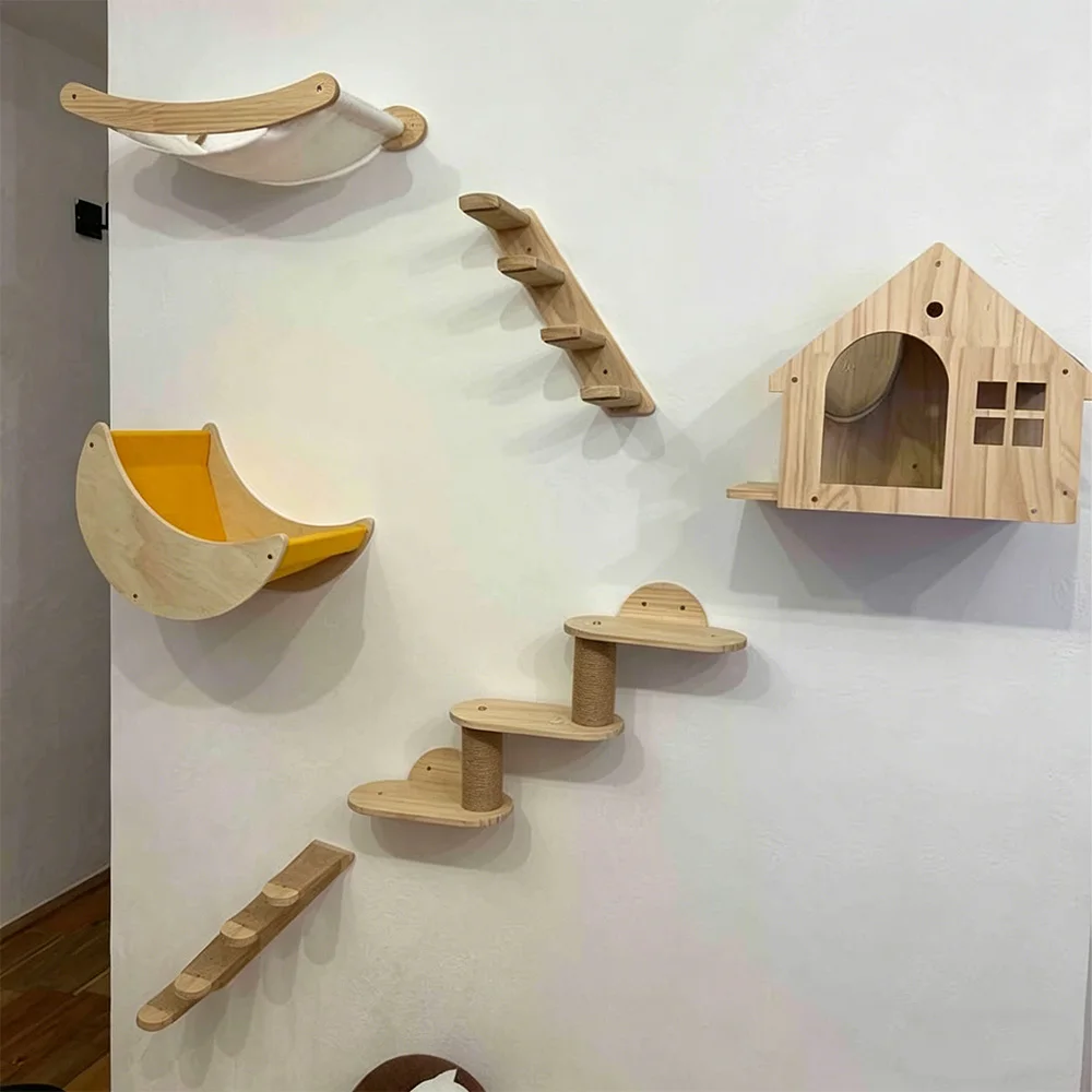 Muebles de pared para gatos – Rascador, hamaca y estantes de escalada - imagen 2
