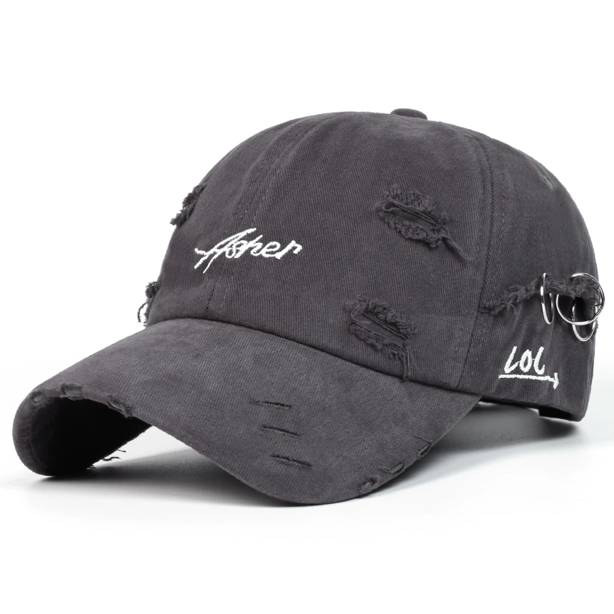 Unisex Asher Stickerei Loch-Eisenring Baseballkappen Frühling Herbst Outdoor Sonnenschutz Hut Verstellbare Lässige Trucker-Mützen – Detail 7