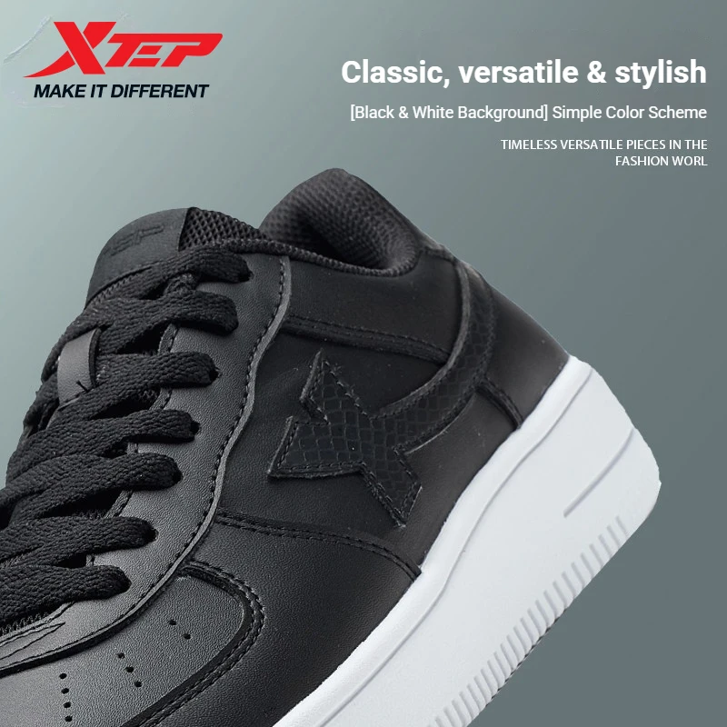Xtep zapatos de skate para hombres moda estilo callejero moda baja suela gruesa durabilidad cómodo zapato para correr 874119319851