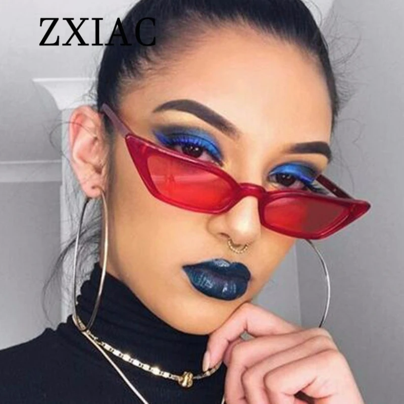 ZXIAC Retro Small Triangle Sunglasses Women Brand Leopard Tiny Cateye Frame Sun Glasses Female Vintage 90S Sexy Shades UV400