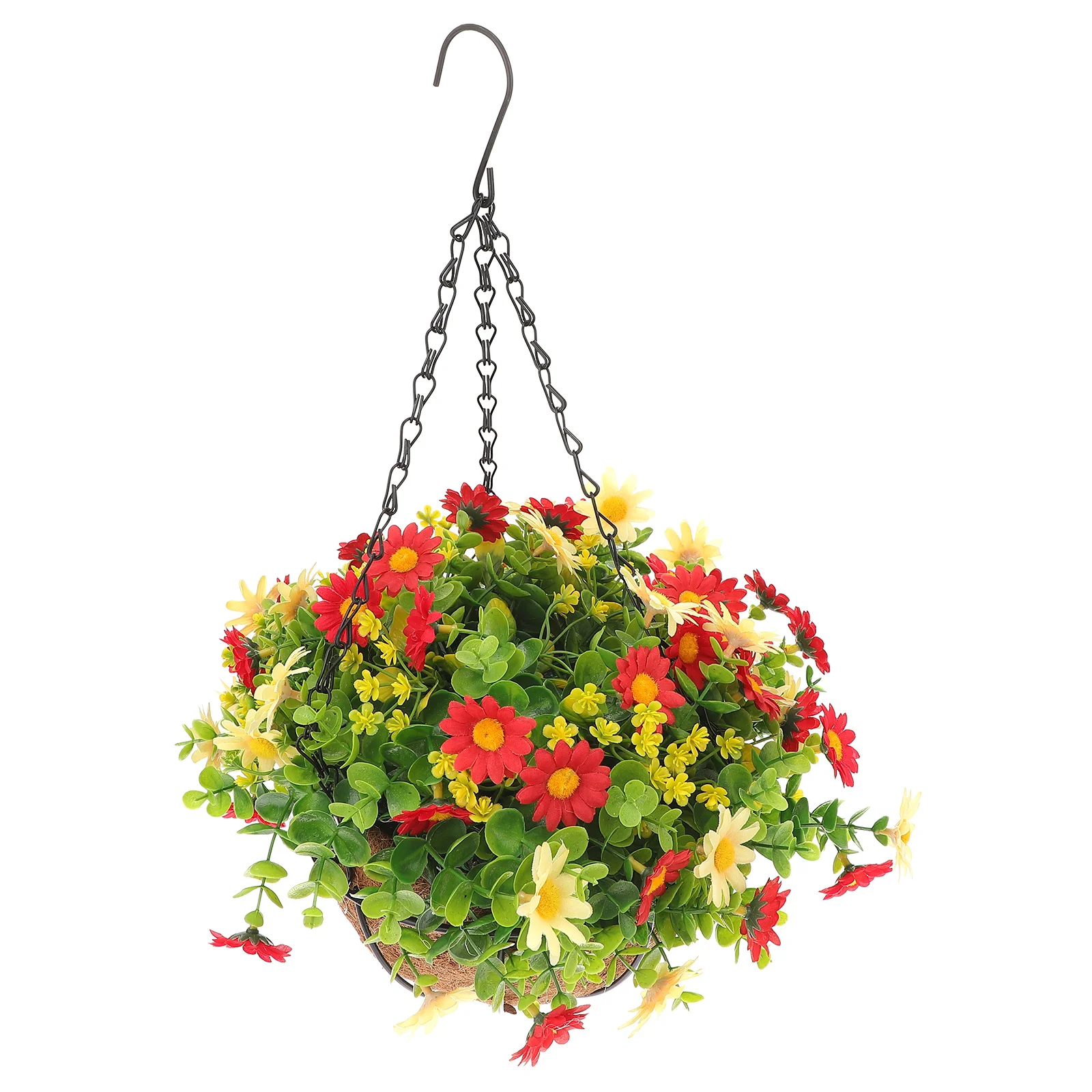 

Iron Art Hanging Flowerpot Sturdy Indoor Outdoor Flower Basket Wall Hanging Planter Balcony Gardening Plant Container