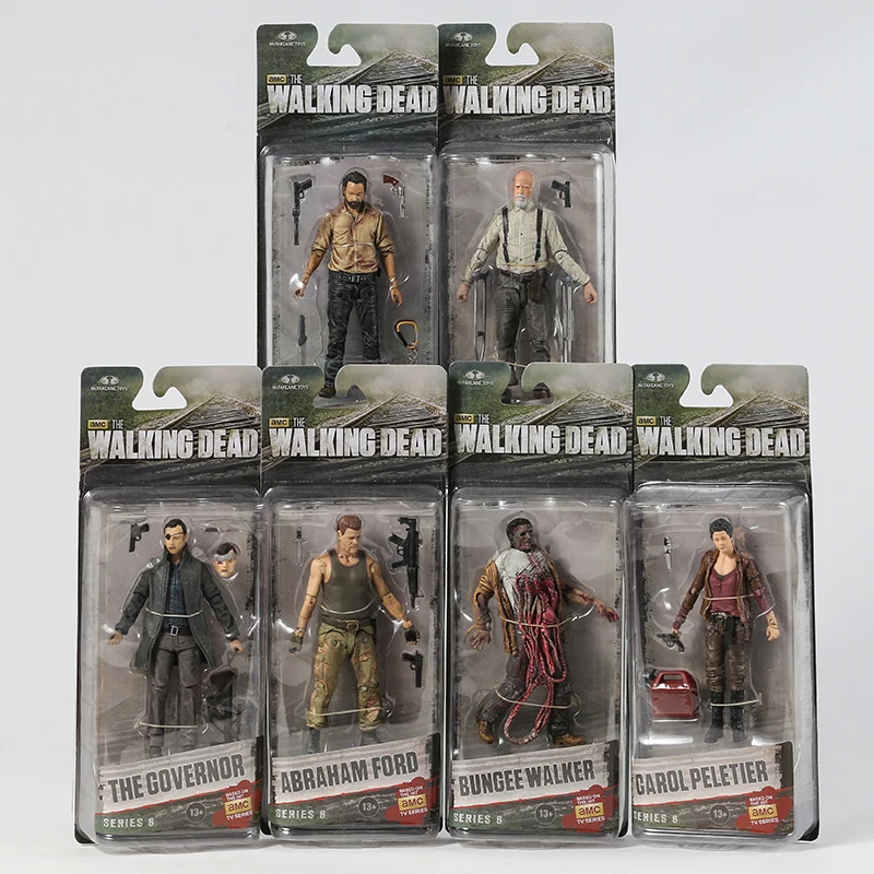 AMC-figura de acción coleccionable de The Walking Dead, modelo de juguete coleccionable de la serie de TV, modelo de juguete, abrahman, Ford, Bungee, Walker, Rick, Grimes, el regulador, Michonne