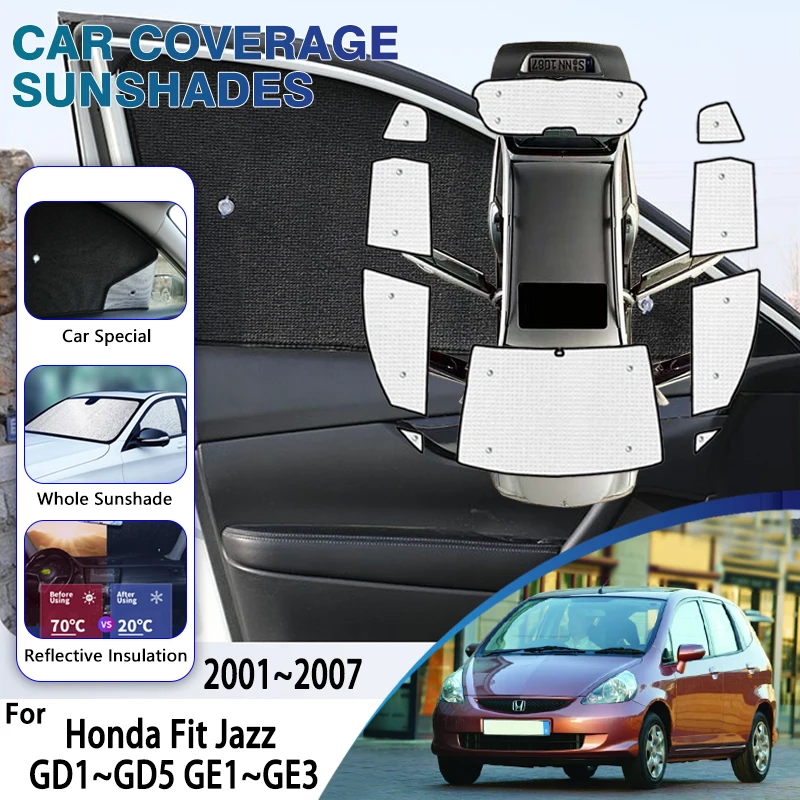 

For Honda Fit Jazz 2001~2007 GD1~GD5 GE1~GE3 Car Accessories Window Windshield Sunshade UV Protection Reflector SunShade Curtain