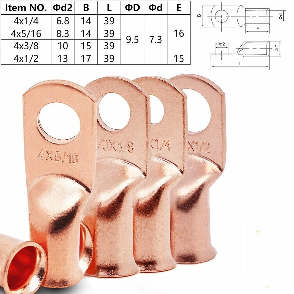 25Pcs 4AWG Hole Size 3/8\