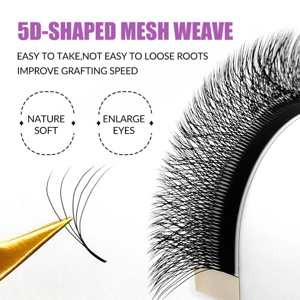 LAKANAKU 20 Case/Lot Cilios 5D Pestañas W Eyelashes Extension Lash Kit Fans Cilios 5D W Shape Lashes Natural Make-up Fans Lashes