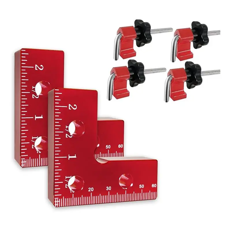 

BAAJ-Mini 90 Degree Positioning Squares 2 Pack, Aluminium Alloy Clamping Squares For Woodworking, Clamping Assembly Squares