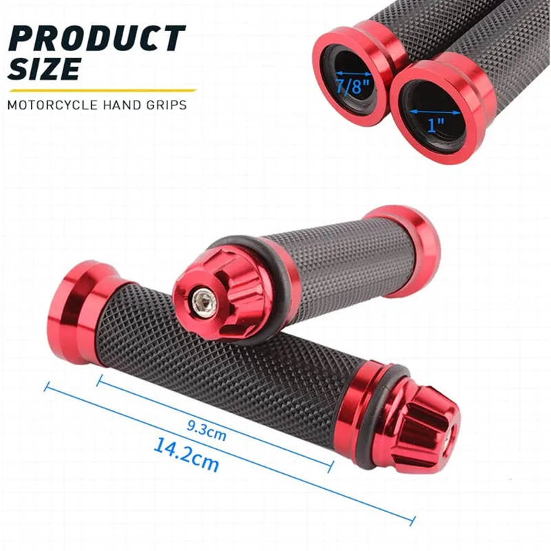 1 Pair Motorcycle Handlebar Grips 7/8 - 22mm Handlebar Grips Universal CNC Handlebar Covers Throttle Grips Sleeves