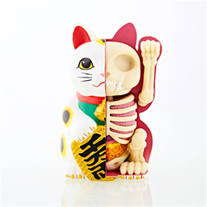 4D XXRAY Fortune Cat Robot Cat Black Cat Panda Classic Cat Anatomy Model Animal Figurine Collection Home Decor Gifts