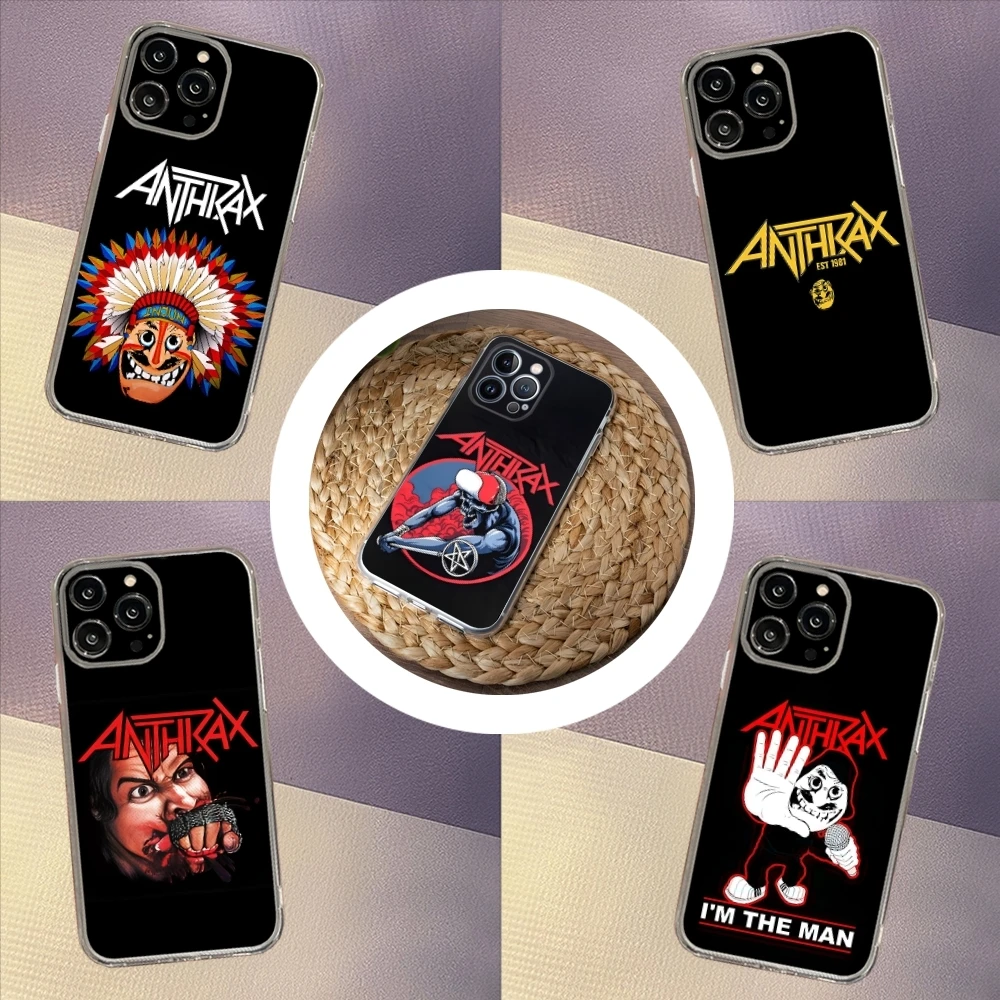 Чехол для телефона Rock Band A-Anthrax для iphone 15 14 13 12 Pro Mini 11 Max Xr X Xs 8 Plus, прозрачный