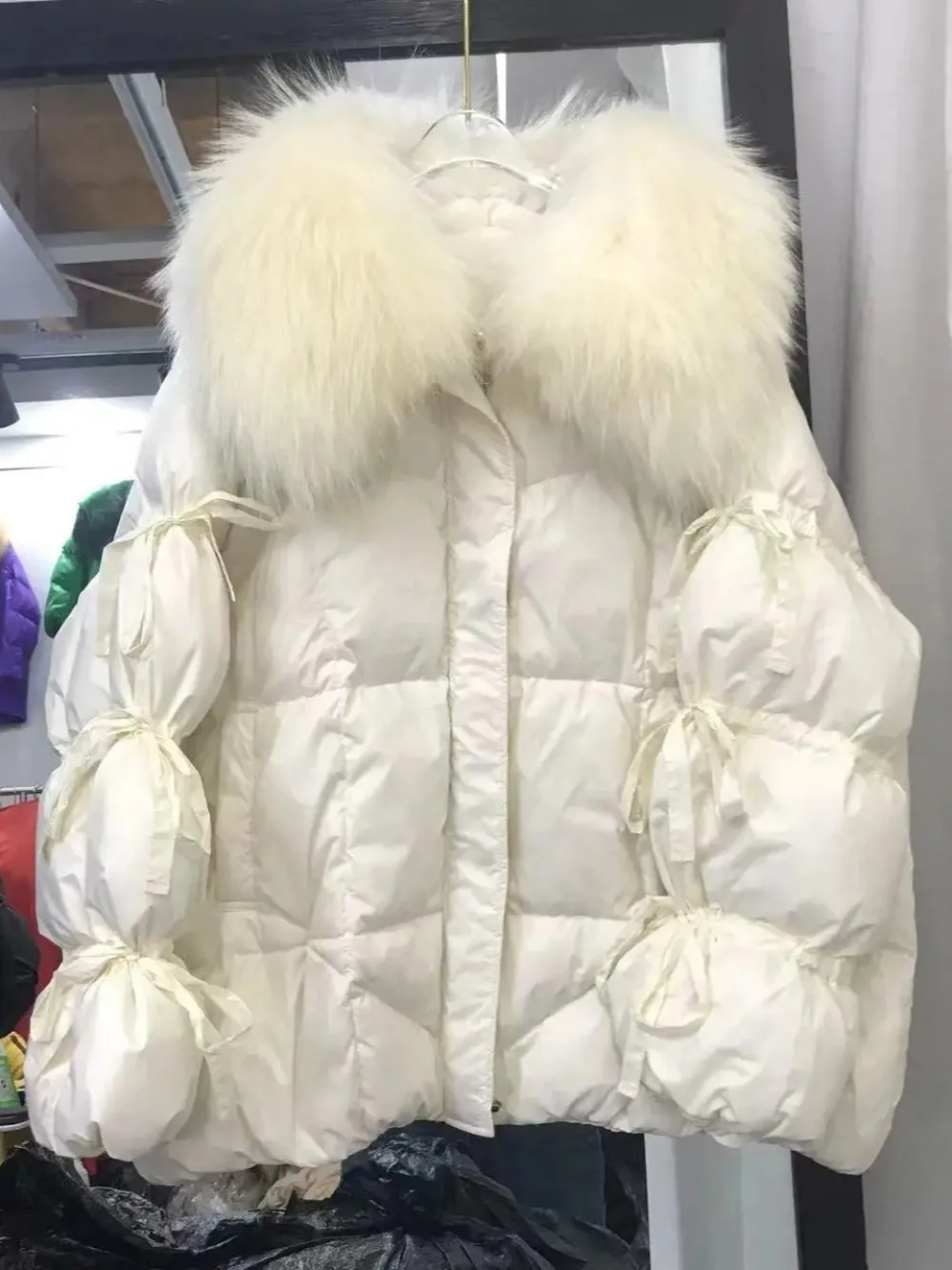 Neue Mode 90% Gans Unten Jacke Neue Winter Frauen Warme Mantel Übergroßen Echt Fox Pelz Kragen Dicke Luxus Oberbekleidung