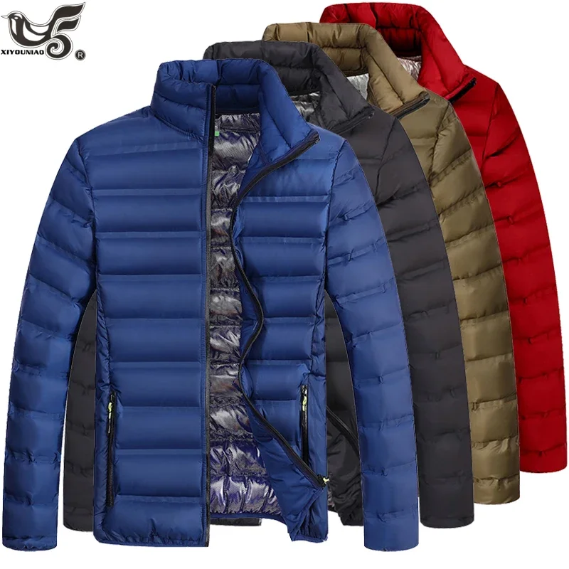 Autumn Casual Streetwear Bomber Parkas Coat Male Windbreakers Warm Fashion Winter Cotton-capped Sports Down Jacket Men Clothing