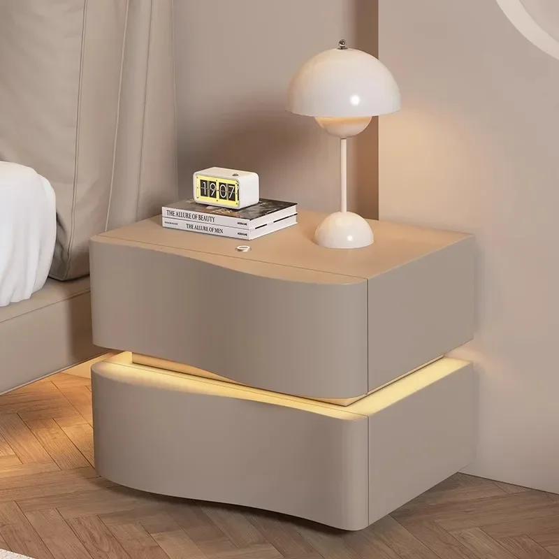 

Minimalist White Small Nightstand Lights Nordic Trendy Cute Smart Nightstands Modern Led Italian Mesita De Noche Furniture