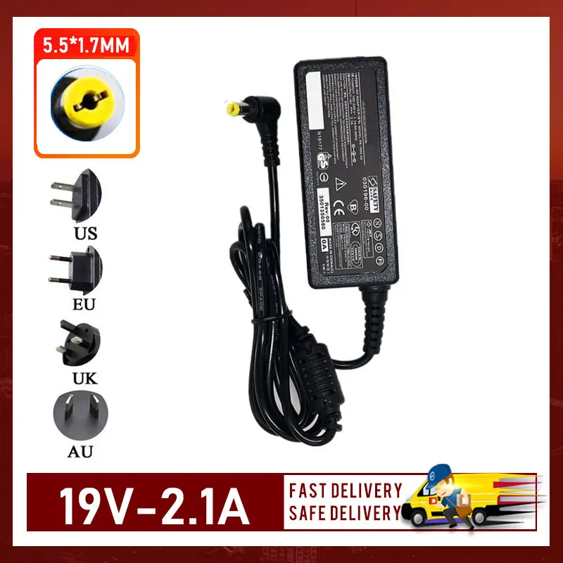 New 19V 2.1A 40W 5.5*1.7MM AC Power Adapter compatible For Acer laptop netbook charger