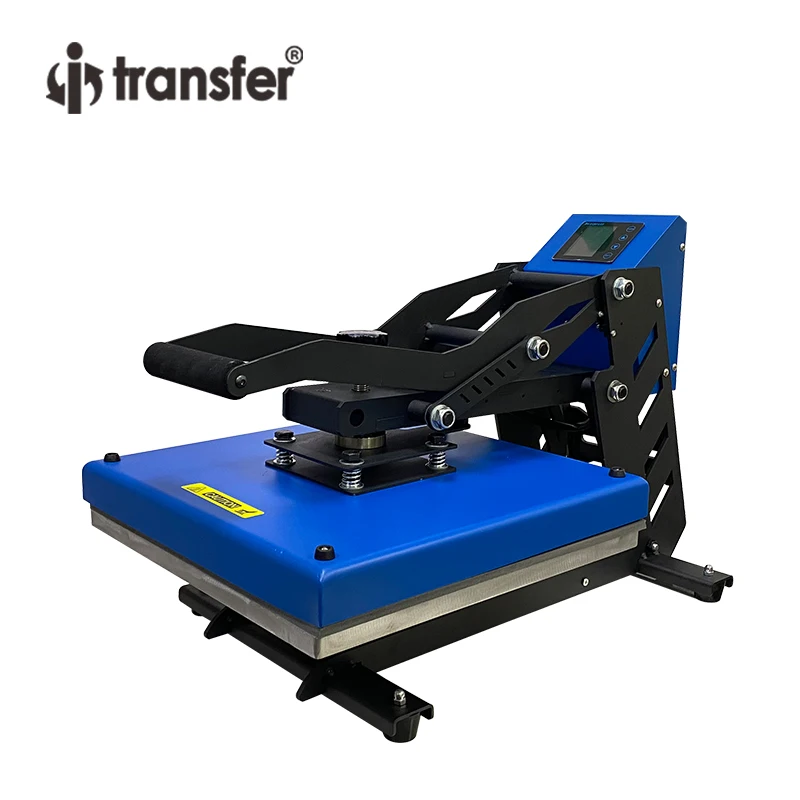 ITRANSFER Clamshell Tshirt Manual Printing Machine Heat Press 38x38cm Machine With Slide Out Drawer Teflon Coated Heating Pad