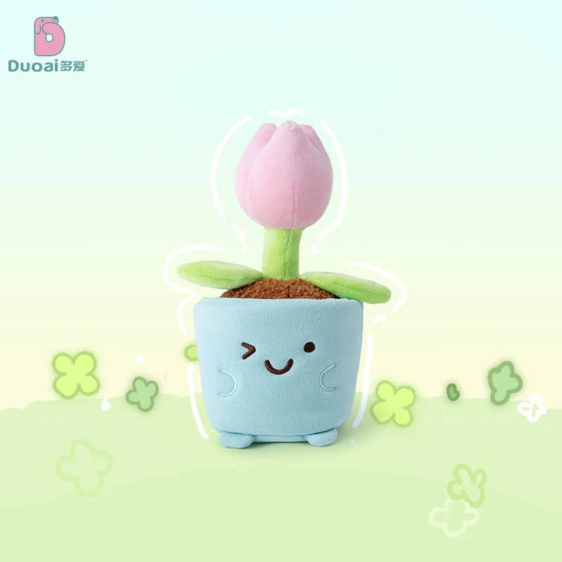 19/35cm planta de dibujos animados en maceta muñeco de peluche Cactus Aloe Vera tulipán seta girasol peluche en maceta decoración del hogar regalo para niños