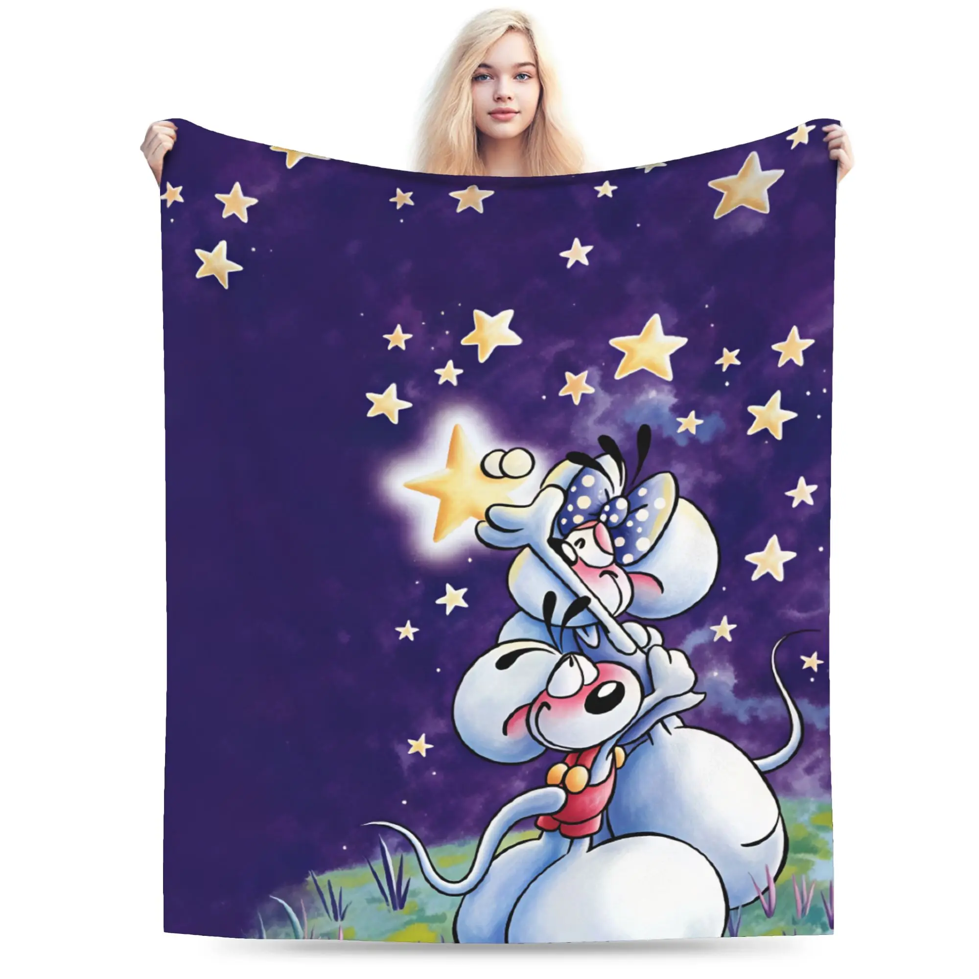 Diddl and Diddlina   Flannel Blanket Autumn  Super Warm Bedding Throws Outdoor Street Trend Bedspread Sofa Bed Cover