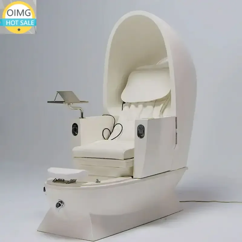 Luxury White Color Massage Pedicure Chair Smart Egg Shape Design Salon Beauty Spa Shop Foot Relax Pedicure Chair