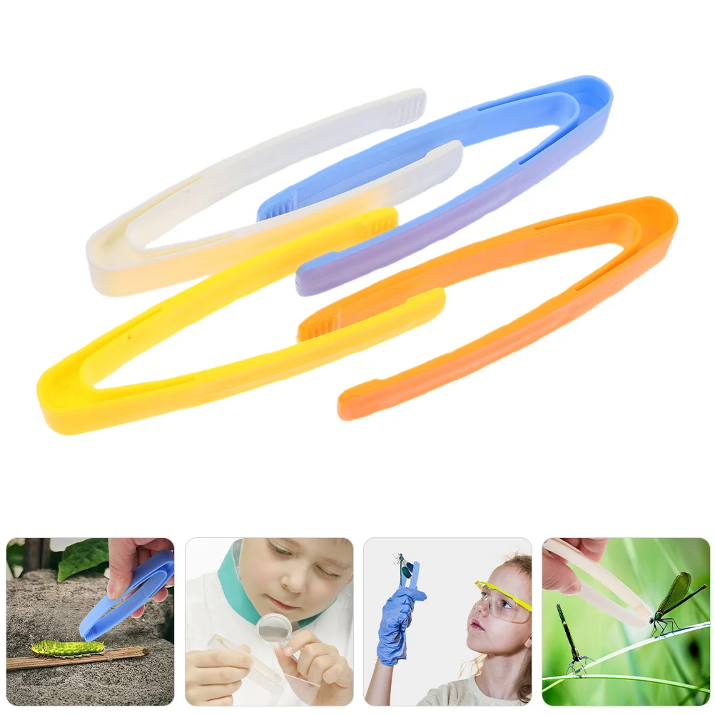 

24Pcs Outdoor Flat Head Tweezers for Kids Plastic Fine Motor Tweezers Sensory Bin Tools Craft Tongs for Precision