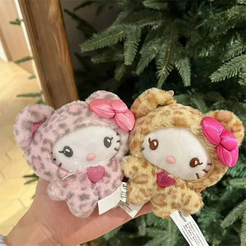 Leopardenmuster Bären-Serie Hello Kitty Schlüsselanhänger Anhänger Cartoon Kitty Katze Plüschpuppe Anhänger Schlüsselanhänger Taschendekoration Geschenk – Detail 2