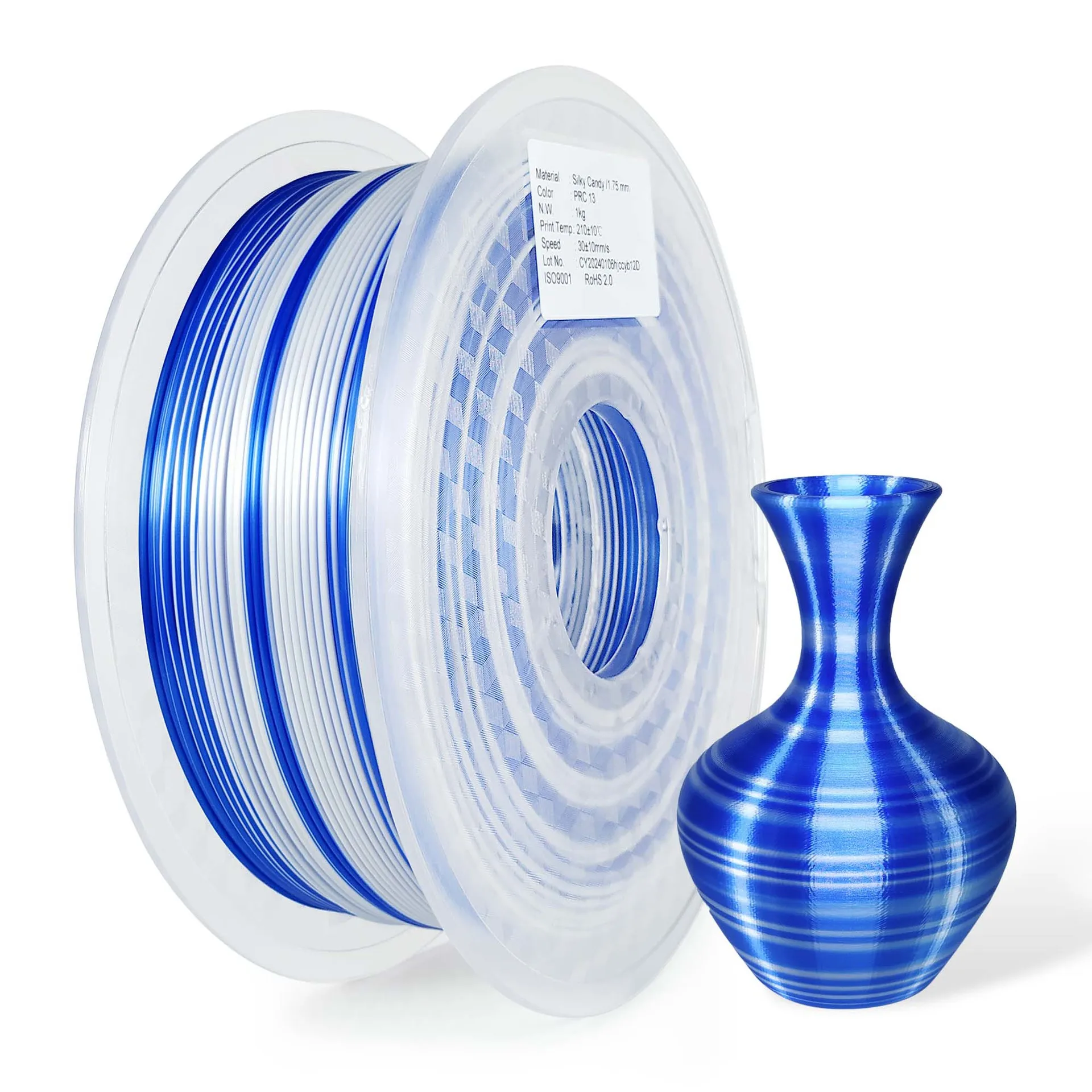 1KG 3D Printer Filament PLA 1.75mm Rainbow 3D Printing Filament Candy Twist Color Silk Filament ﻿Material