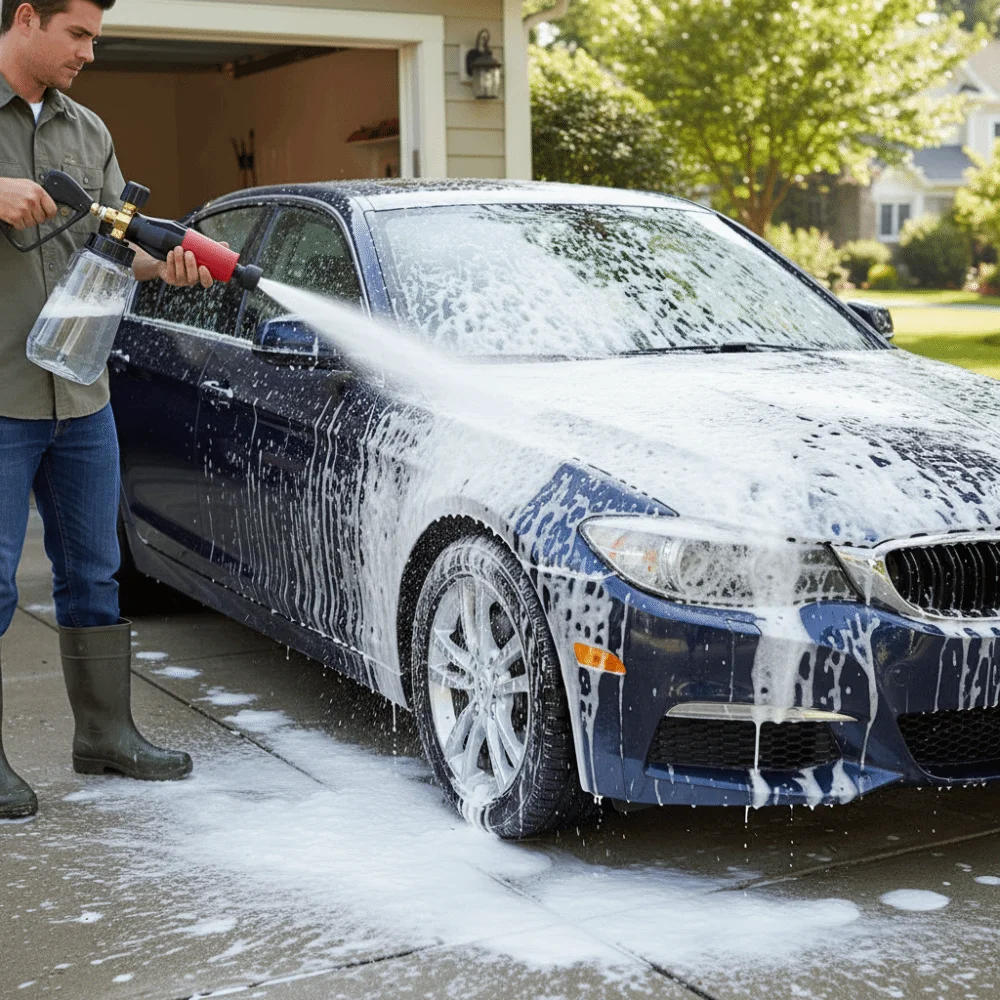 

Регулируемый распылитель пены высокого давления с большим ртом, регулируемая насадка, профессиональная пенопластовая бутылка, материал PA высокого давления