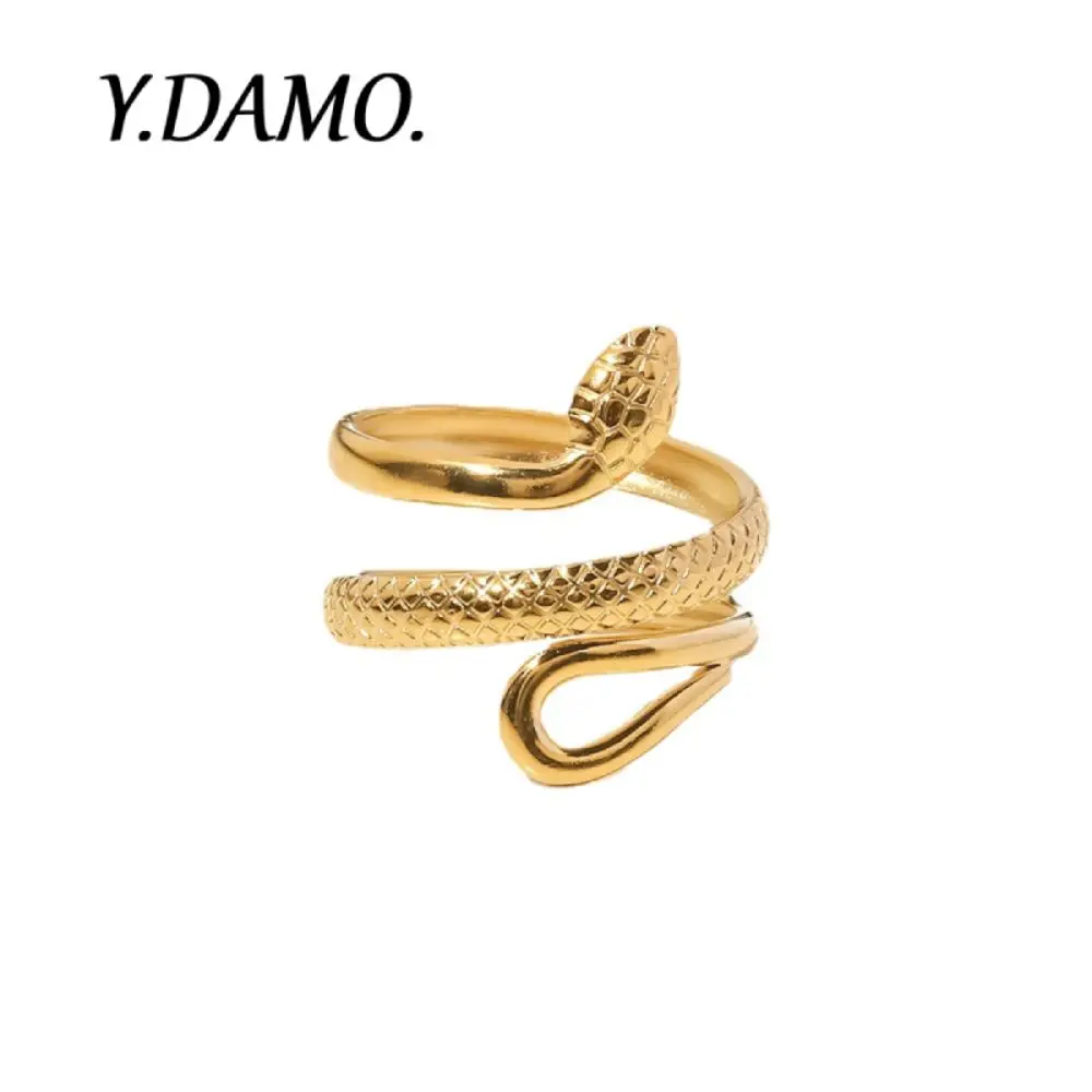 

Damo Trendy Silver Color Snake Shape Zircon Earrings Necklace Ring For Women Girls Vintage Punk Exaggerated Rock Jewelry Gift