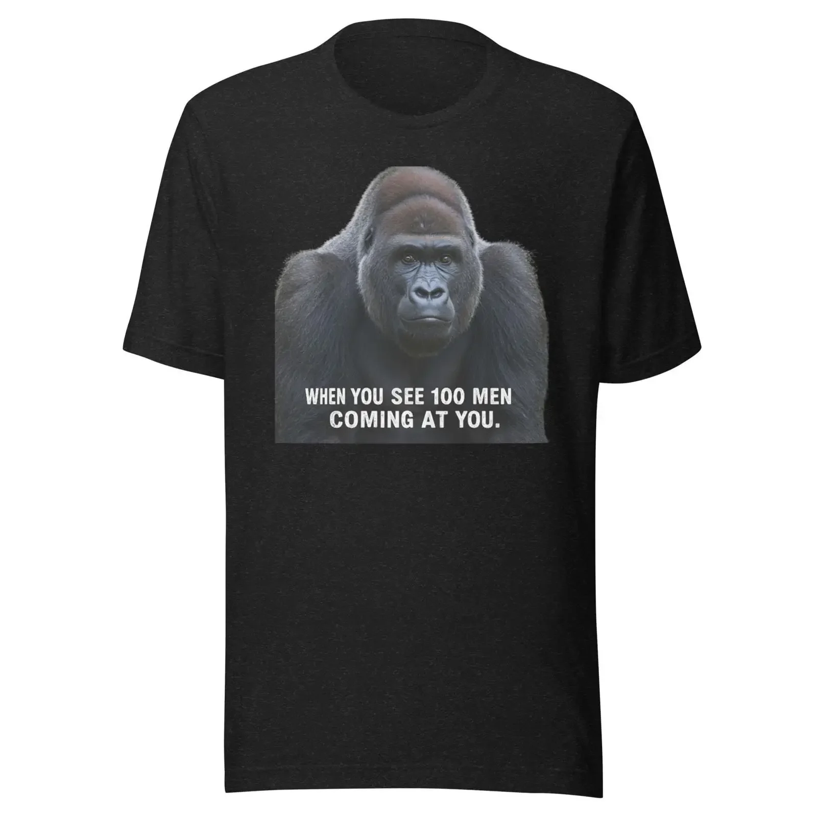 100 Men vs Gorilla Debate T Shirt Funny Trending vintage Washed Breathable graphic Slightly fashion Stylish Casual