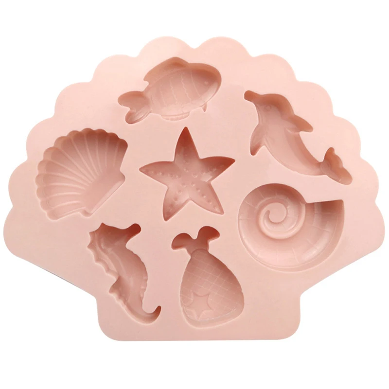 Sea Creatures Silicone Molder Fondant Baking Cake Chocolate Resin DIY Fish Mould Decoration Tools Cupcake Topper