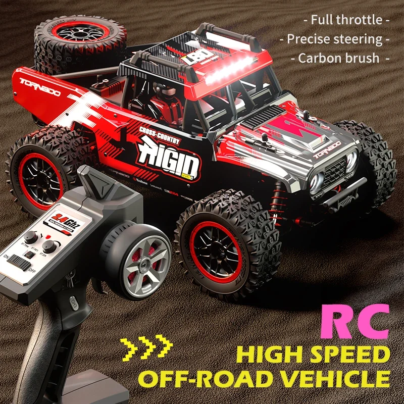 

2.4G RC Off-road Car High Speed Full Size Racing Four-wheel Drive 390 Carbon Brush Vehicle With LED Light Toys For For Kid Gifts