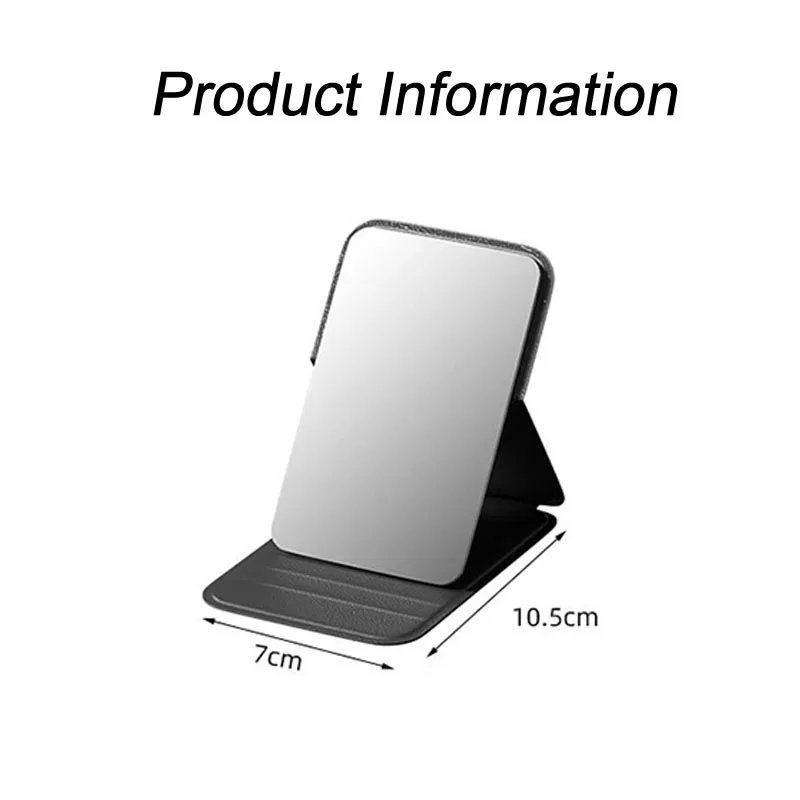 مرآة مكياج جديدة من جلد البولي يوريثان، مرآة مكياج محمولة بسيطة محمولة باليد، جيب لطيف مدمج HUAZJ08 #6