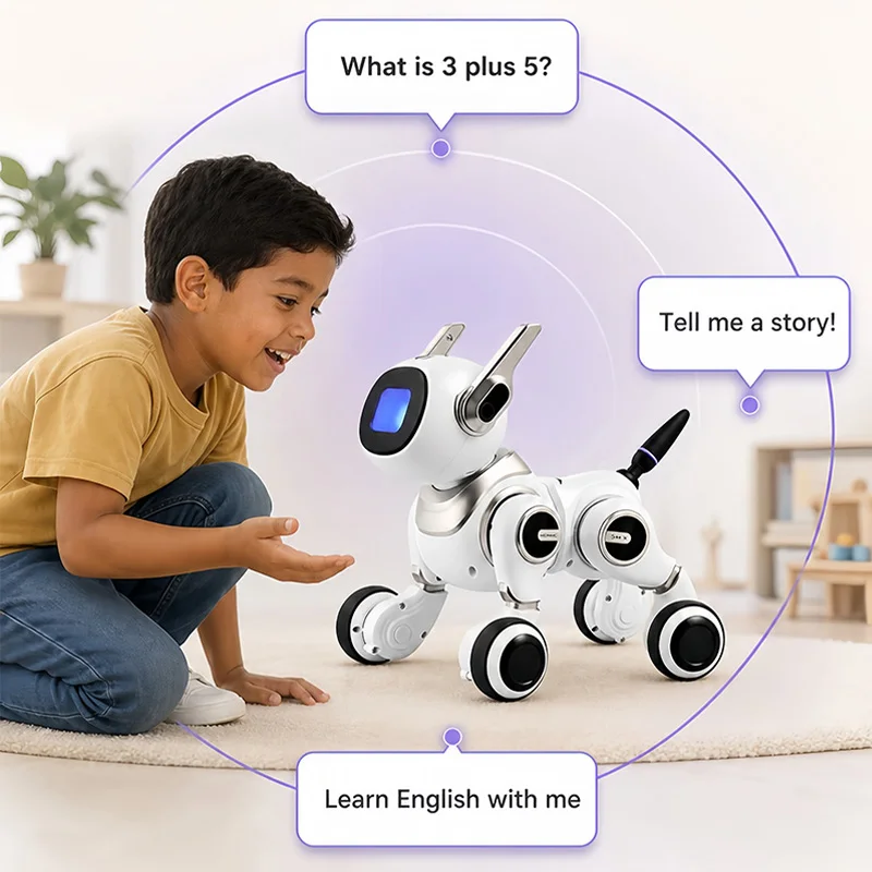 AI Robotic Dog Multilingual Science Outreach Early Learning Offline Capability Kids' Companion Electronic Pet