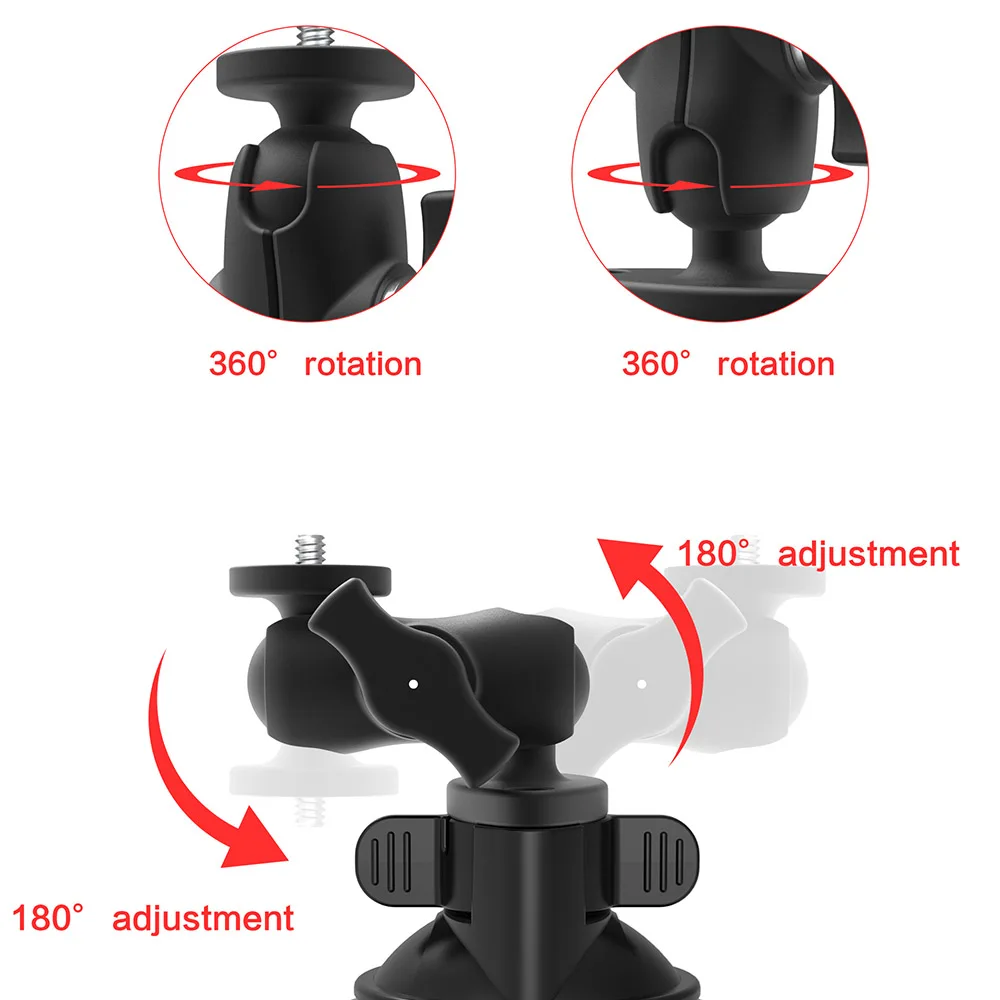 HGDO Heavy-Duty Triple Suction Cup Dash Cam Mount for Trucks, Universal Metal Rearview Mirror Bracket, Anti-Fall Stand Max 5kg