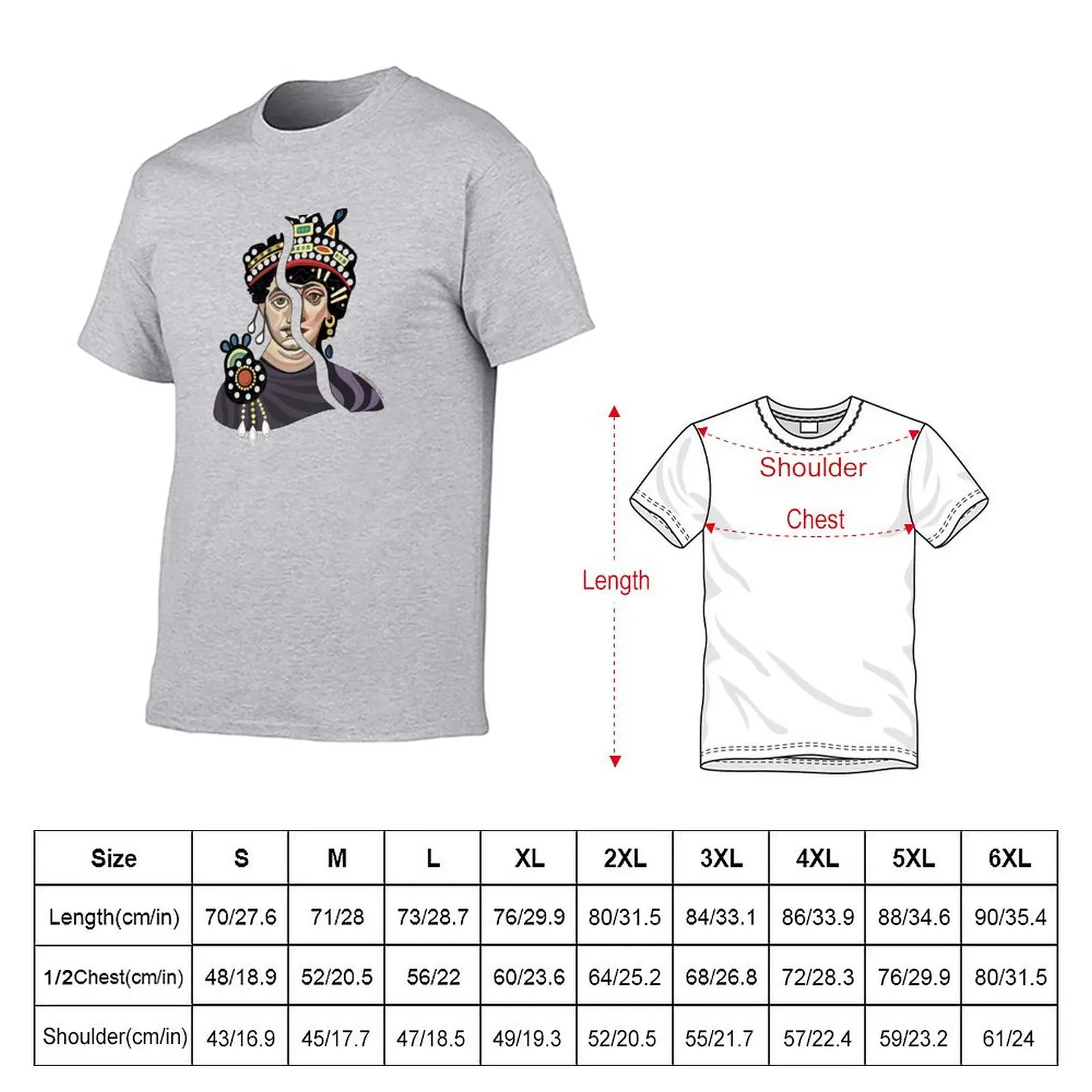 Justinian & Theodora T-shirt anime clothes blacks mens t shirts casual stylish