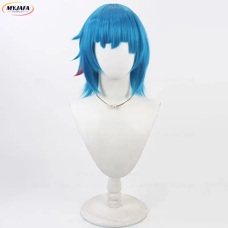 

2025 11 New Jinx Cosplay Wig Arcane Season 2 Ball Dance Party Short Blue Heat Resistant Synthetic Hair Anime LOL Role Play Wigs