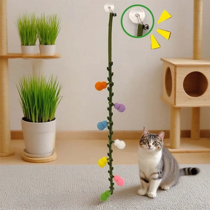 القط دعابة عصا لعبة أفخم صار جرس التفاعلية القرع قلادة هريرة لعبة لدغة حبل طحن الأسنان دائم إغاظة القط لعبة #1