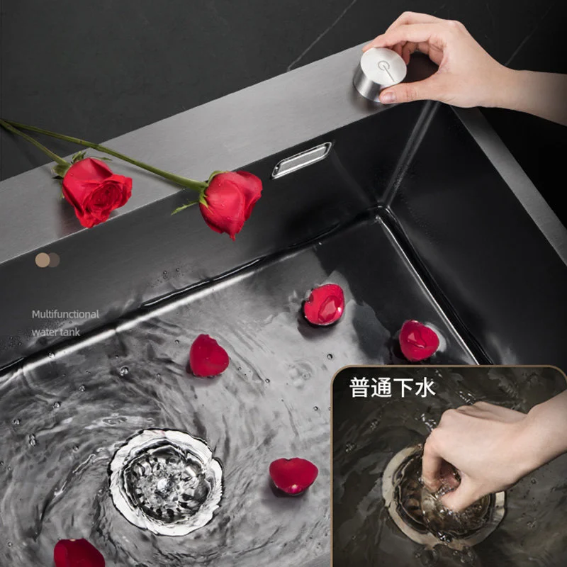 Stainless Steel Kitchen Sinks Thickened Nano Wash Basin Under counter Basin luxury Black Wash Basin Single Kitchen Accessories