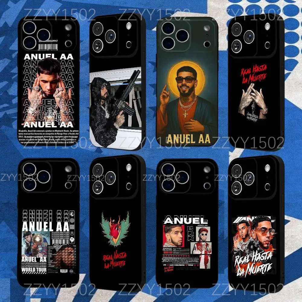

A-Anuel AA RHLM Phone Case For iPhone 17,16,15,14,13,12,Pro,Max,Plus,E,SE4,Air,Mini Black Funda Shell