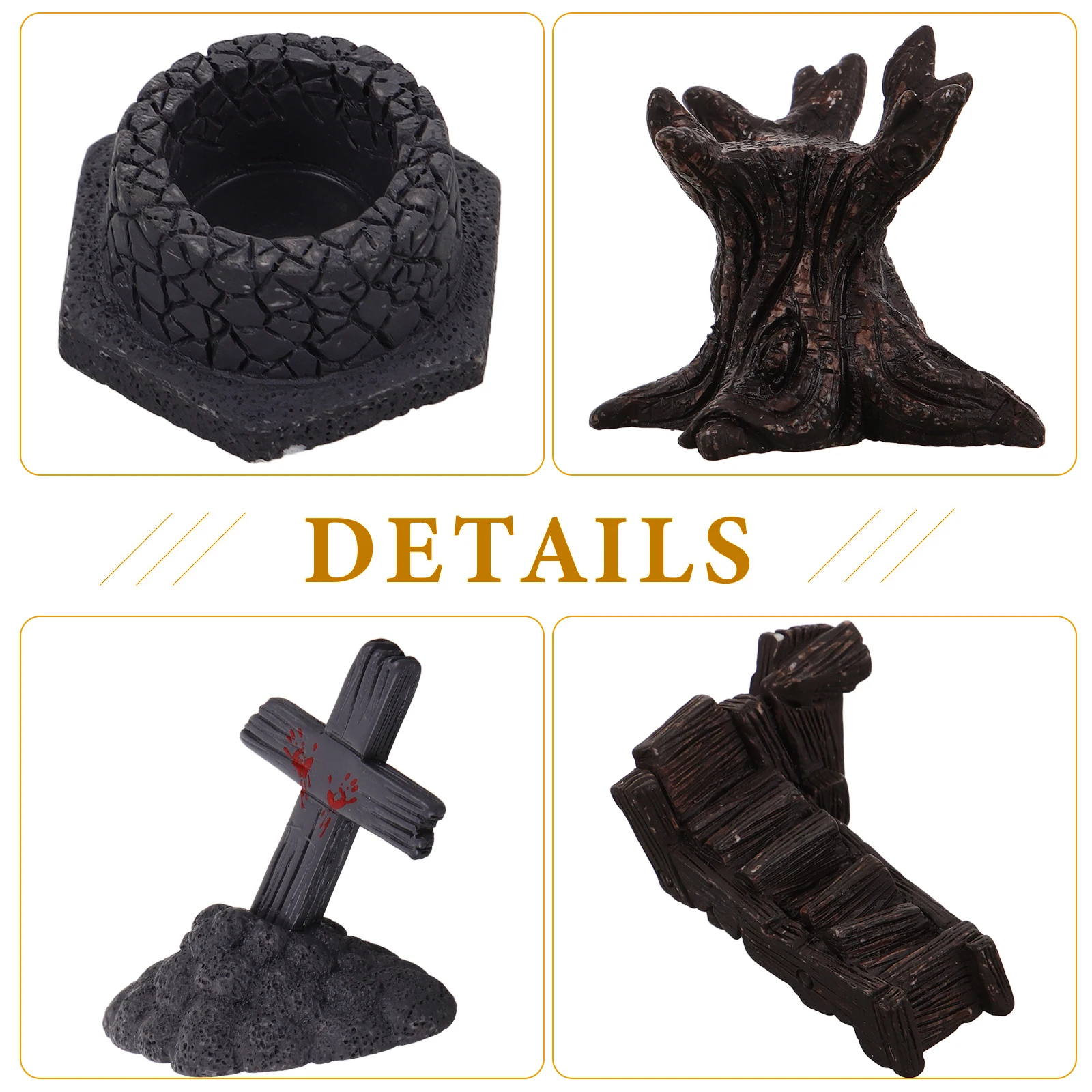 

10 Pcs Skull Ornaments Mini Resin Figures Bulk Halloween Small Statue Decorations Miniature Man