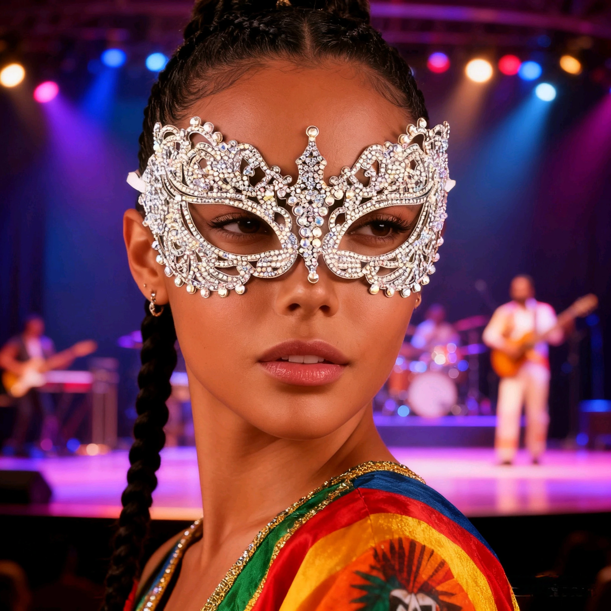 Wedding Dance Mask Headdress Bride Party Rhinestone Tassel Wedding Card Personality Mask Stage Accessories
