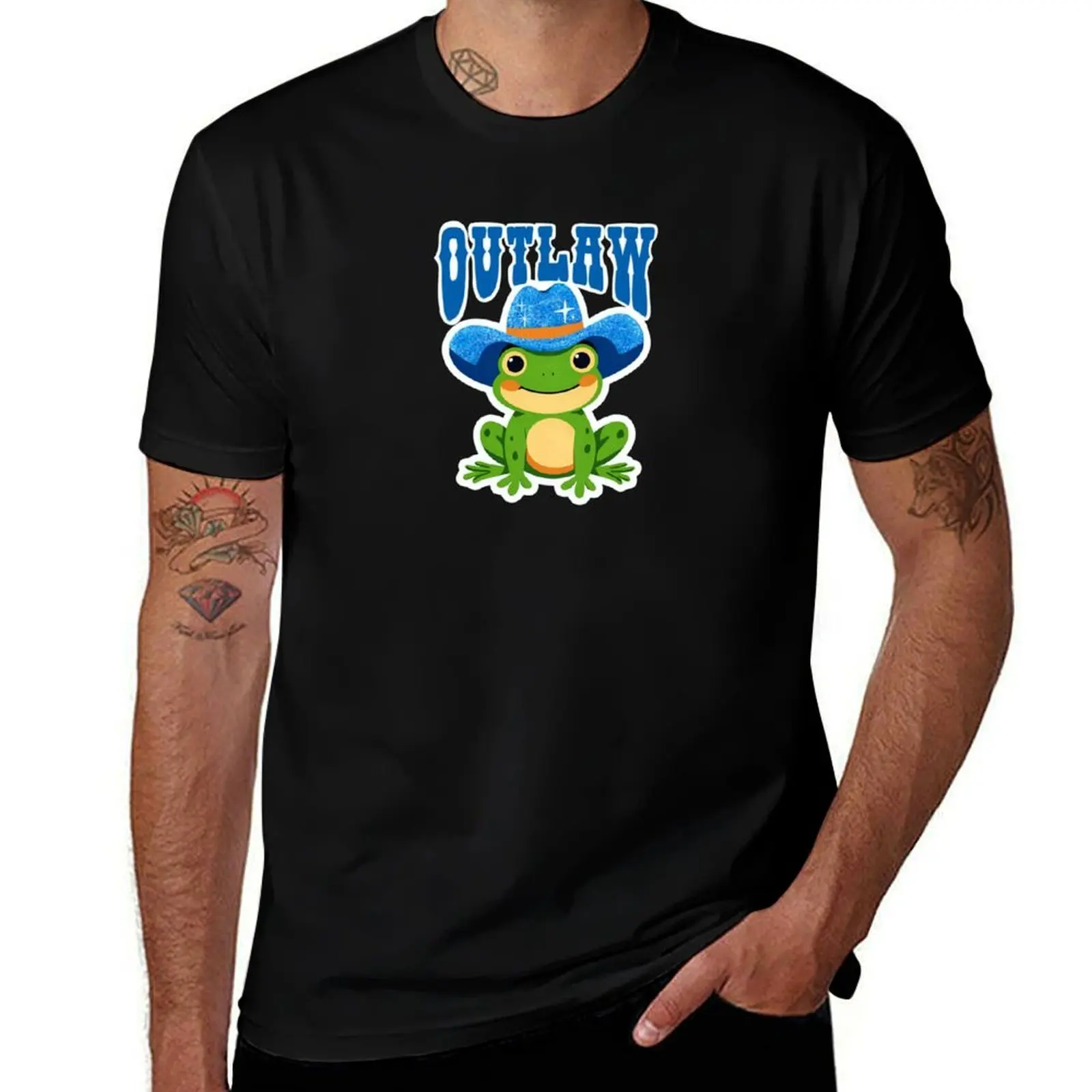 

Outlaw cowboy frog T-Shirt tees customs man clothes mens cotton t shirts