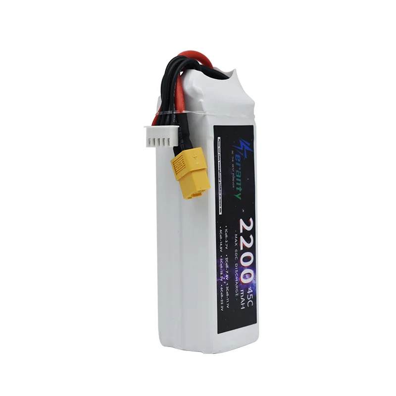 TERANTY 4S 2200mAh 45C 14.8V LiPo Battery with XT60/Deans T/XT30 Plug for Drone FPV RC Car Boat Heli Airplane UAV 4S Battery