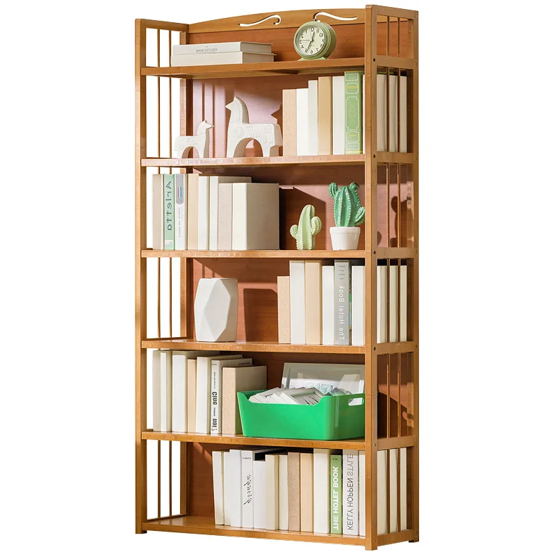 Household simple bookcase bookshelf floor-to-ceiling multi-layer integrated wall shelf children's reading area living room