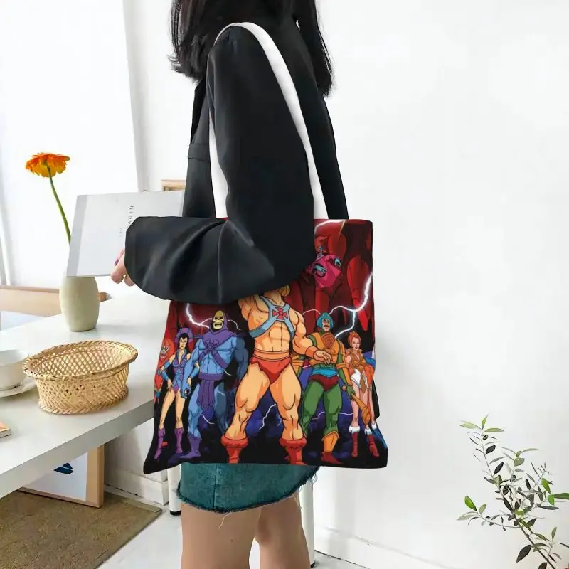 แฟชั่นพิมพ์ He-Man Eternia ช้อปปิ้งกระเป๋าโท้ท Canvas Shopper กระเป๋าสะพาย Masters Of The Universe กระเป๋าถือ