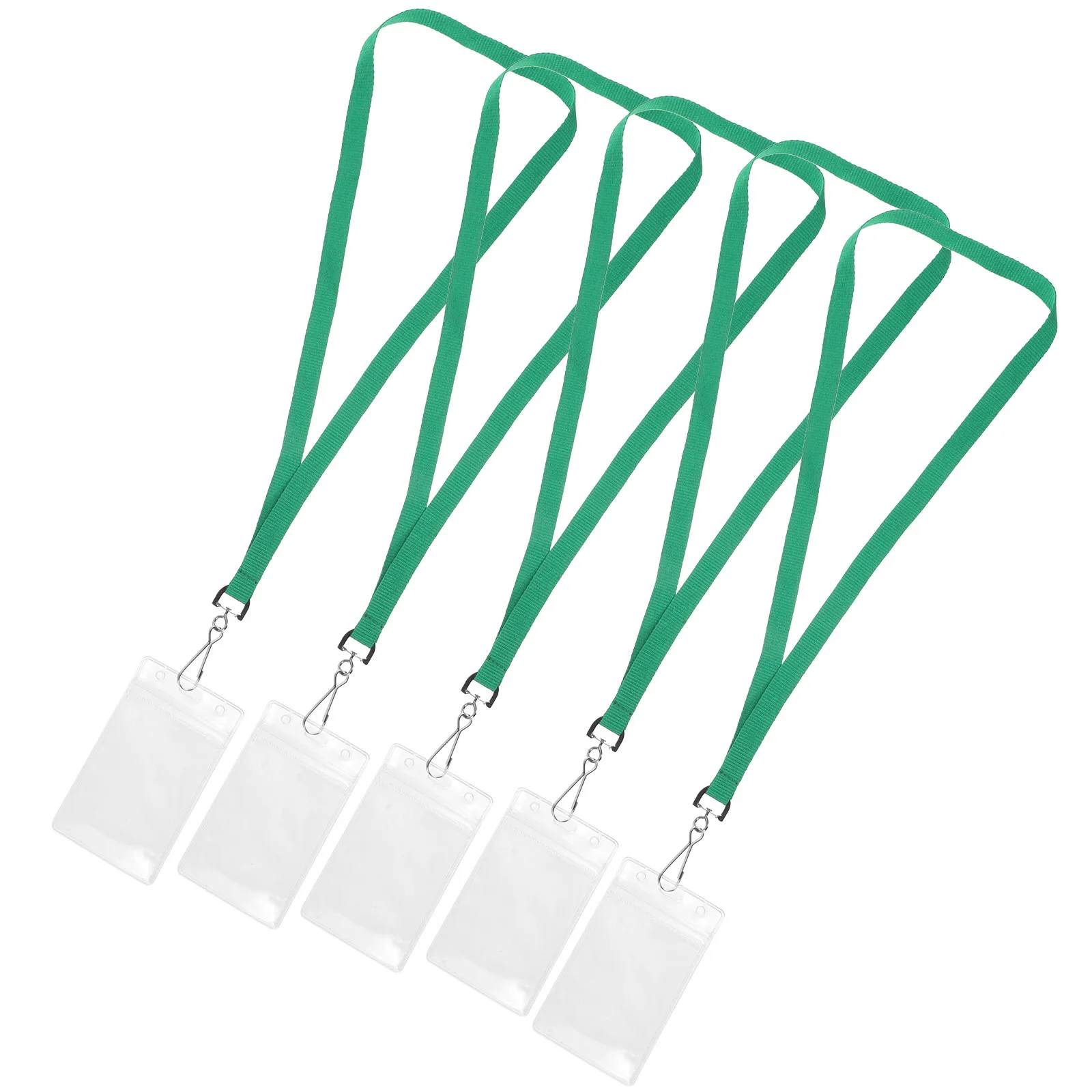 Clear ID Badge Holder 5 Sets with Lanyards Protective Card Sleeves for Game Cards Photos College IDs