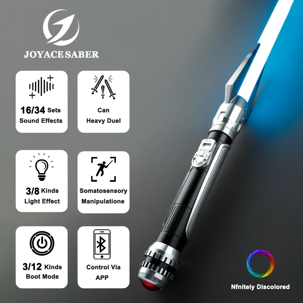 

JoyaceSaber Pixel Lightsaber Beskar saber Metal Handle xenoPixel Light Sabers Heavy Dueling With sound effects Laser Sword Toys